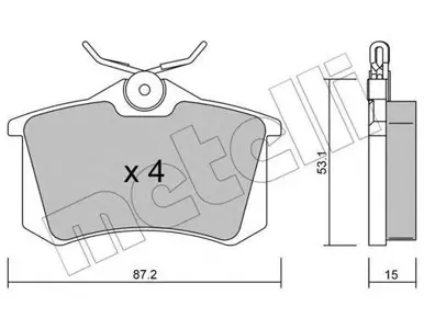 METELLI 2201000 Колодки торм.задние VW Golf Passat 1.6-2.81.9TDi 88-99