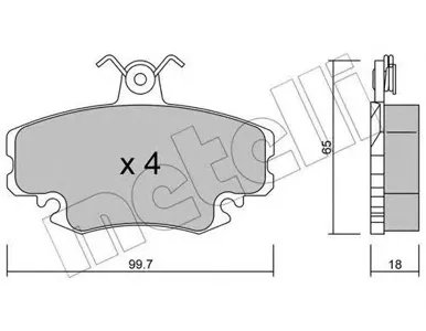 METELLI 2201200 Колодки торм.передние Renault Cli Omega ne 1.2i1.4i1.9D 97-05