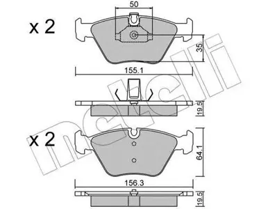 METELLI 2202070 Колодки торм.передние BMW E39 2.0i-2.8i2.5TDi 95-96