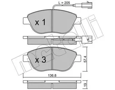 METELLI 2203220 Колодки торм.