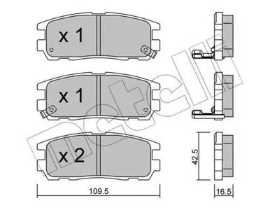 METELLI 2203580 Колодки торм.задние Opel Monterey Frontera , Great Wall Hover all 91>