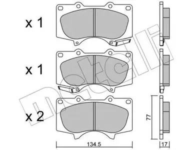 METELLI 2204540 Колодки торм.передние Toyota Land Cruiser J12 4.0i3.0D 03>