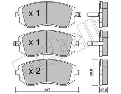 METELLI 2205000 Колодки торм.передние Subaru Legacy 2.0i2.5i Impreza 2.0iT 98-03