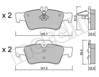 METELLI 2205680 Колодки торм.задние W211 E200-E500E55AMG 702->