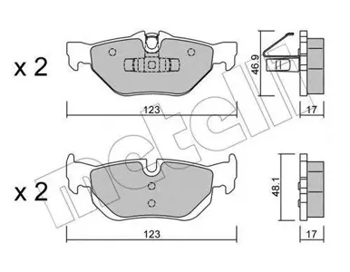 METELLI 2206420 Колодки торм.задние BMW E87 2.0i2.0D 04>