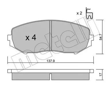 METELLI 2207660 Колодки торм.передние Suzuki Grand Vitara 1.6VVT2.0i JLX1.9DDiS2.0DLXi 06>