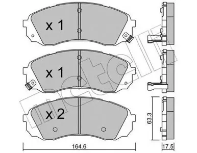 METELLI 2207850 Колодки торм.передние Kia Carnival 2.7i V62.9CRDi 06>