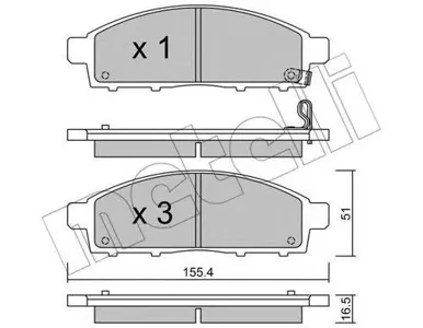 METELLI 2207910 Колодки торм.передние Mitsubishi L200 2.5 06>