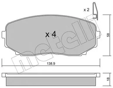 METELLI 2208720 Колодки торм.передние Mazda CX-7 MZR DISI Turbo 07>