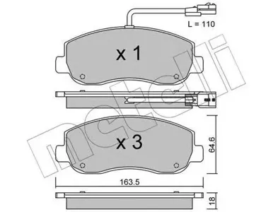 METELLI 2208980 Колодки торм.передние Renault Master IV, Opel Movano 2.3CDTI 10>