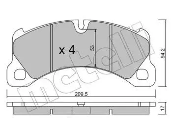 METELLI 2209560 Колодки торм. Porsche Cayenne 10- передние