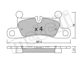 METELLI 2209580 Колодки торм.задние Porshce Cayenne 3.0-4.8 10>