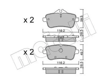 METELLI 2209680 Колодки торм.задние Mercedes W166 ML250GL350 2.5CDI3.5CDI 11>