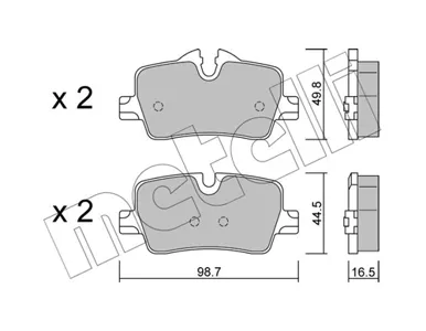 METELLI 2212640 Колодки торм.задн BMW 3 (G20, G80, G28)4 (G22, G82) 18->