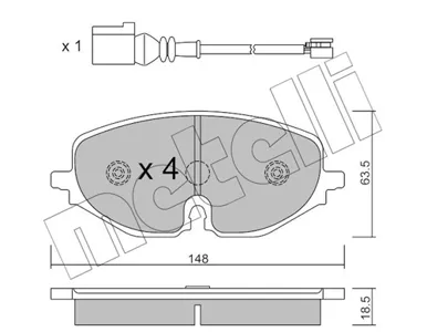 METELLI 2212800 Колодки торм.передние Audi A3 Skoda Oktavia IV VW Caddy 20-