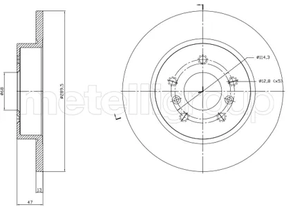 METELLI 231763C Диск тормозной