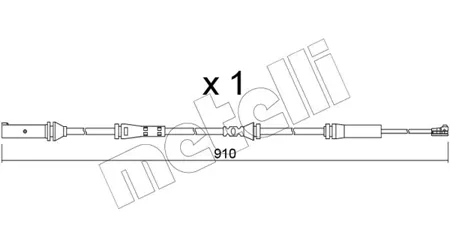 METELLI SU350 Датчик износа пер.торм.колодок BMW 5 (G30, F90) 16=> 920мм