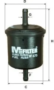 MFILTER BF675 Фильтр топливный Ford Maverick 2.4 96-98, Nissan Almera 1.4-2.0 95>