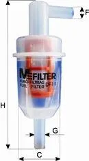 MFILTER DF11 Фильтр топливный Mercedes W123W124W460W461W463 2.0D-3.5TD 80>