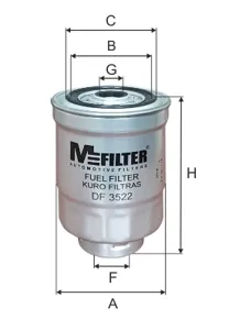 MFILTER DF3522 Фильтр топливный Hyundai H1 Porter 2.5D 00-04
