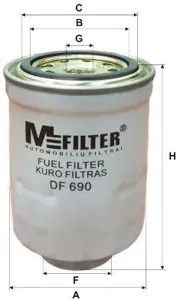 MFILTER DF690 Фильтр топливный Toyota Land Cruiser 2.4DTD-4.2DTD 80>