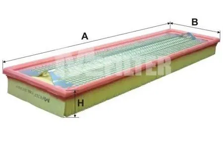 MFILTER K355 Воздушный фильтр прямоугольный 598-17050 Mercedes 09 OM 364 04.86>