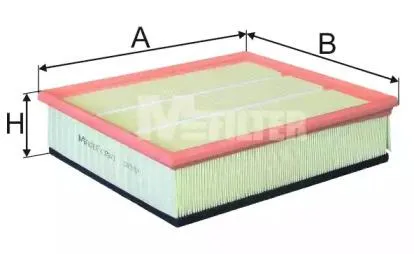MFILTER K3781 Воздушный фильтр 315x277x80 Mercedes 208D308D OM601602 95>