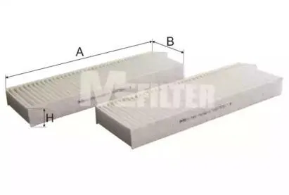 MFILTER K90562 Фильтр салона 2шт. Citroen Berlingo C4 Picasso, Peugeot Partner 1.6 HDi 07>