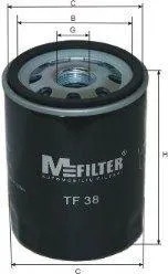 MFILTER TF38 Фильтр масляный Citroen Jumpy 1.6 96>, Fiat Bravo PuntoTipo 1.4-1.8 93>
