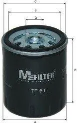 MFILTER TF61 Фильтр масляный Citroen C4 2.0 16VC5 1.8 16V3.02.2HDi 04>, Peugeot 407 1.8-2.2 04>, Daf