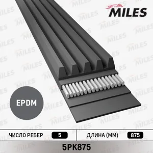 MILES 5PK875 Ремень поликлиновой Ford Escort VII Mondeo I-II 1,8TD, Subaru