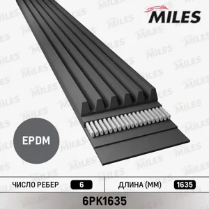 MILES 6PK1635 Ремень поликлиновой BMW E87 1.6-2.0i Ford Mondeo III Jumper