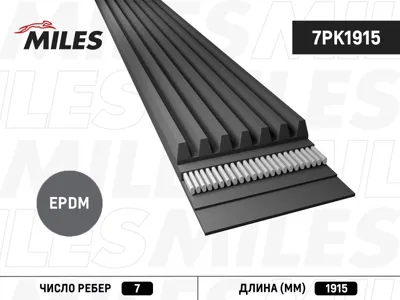 MILES 7PK1915 Ремень приводной Ремень поликлиновой Toyota RAV4 BMW 3 E90 (05-) 2.0i [N43] Audi BMW Fiat Kia Mazda Nissan