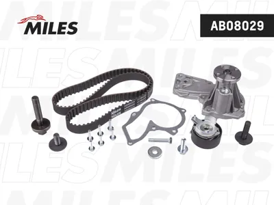 MILES AB08029 Комплект ремня ГРМ Ford Focus Fiesta 1.25-1.6 01- (с помпой)