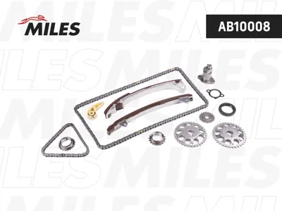 MILES AB10008 Комплект цепи ГРМ Toyota Avensis 2.0i2.4i 16V 1AZFE2AZFE 01- co звездочками