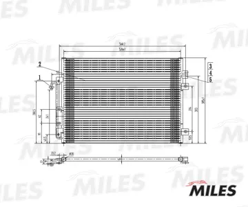 MILES ACCB012 Конденсер Renault Logan 04-08 Megane I 1.4-2.01.9 DCi