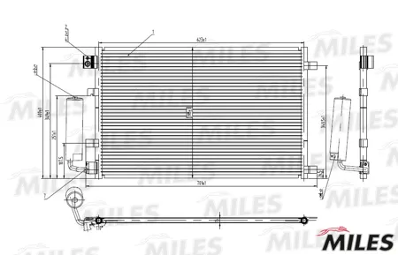 MILES ACCB026 Конденсер Nissan Qashqai 2.0 07-