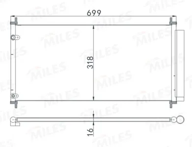 MILES ACCB097 Радиатор кондиционера Toyota Avensis 1.6-2.2 09-