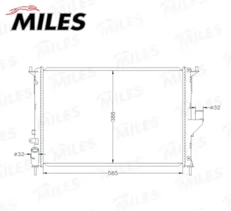MILES ACRB003 Радиатор Renault Duster Logan Sandero Lada Largus 1.2-1.61.5D +AC 09- паяный