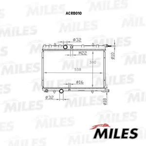MILES ACRB010 Радиатор Peugeot 206 1.1-1.6 02-