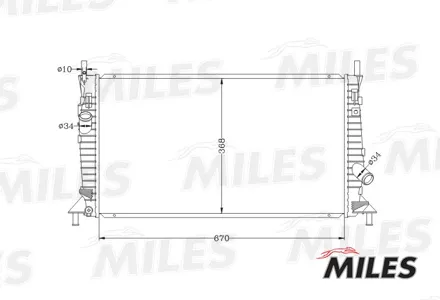 MILES ACRB014 Радиатор (паяный) Ford Focus II 1.4-2.02.0TD (NISSENS 62017A)