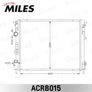 MILES ACRB015 Радиатор Renault Logan Clio 1.2-1.61.9D 98- с конд.