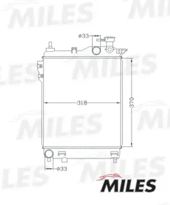 MILES ACRB025 Радиатор (паяный) Hyundai Getz 1.1-1.6 02-) (NISSENS 67093)