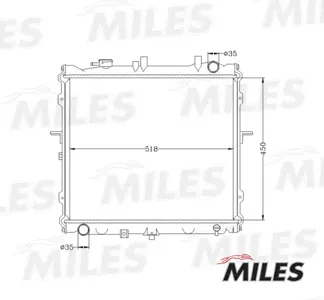 MILES ACRB029 Радиатор (паяный) Kia Sportage 94-98 2.0 MT) (NISSENS 66642)