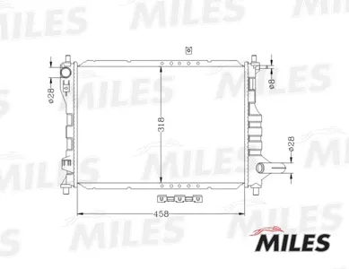 MILES ACRB047 Радиатор (паяный) GM Matiz Spark 0.81.0 MT 05-) (NISSENS 61630)