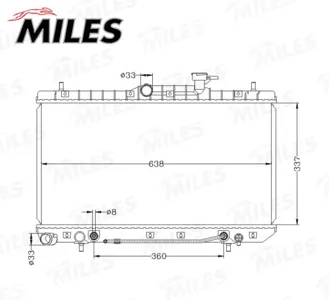 MILES ACRB066 Радиатор (паяный) Hyundai Accent 1.51.6 00- (NISSENS 67023)