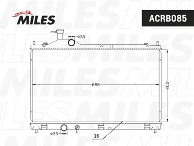 MILES ACRB085 Радиатор двигателя Mitsubishi Outlander III (GFW) MT паяный