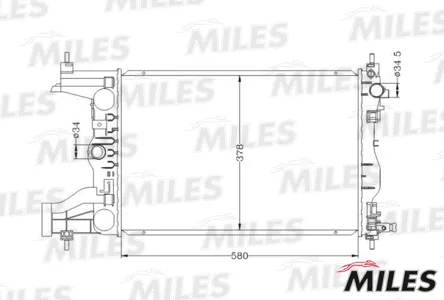 MILES ACRB111 Радиатор Chevrolet Cruze 1.6 10- MT