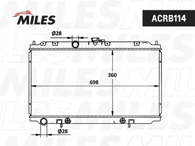 MILES ACRB114 Радиатор Nissan Almera Primera 1.5-1.8 AT 00-