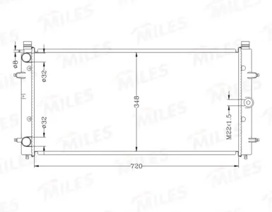 MILES ACRB153 Радиатор VAG VW T4 1.8-2.81.9TD-2.5TD 90-04
